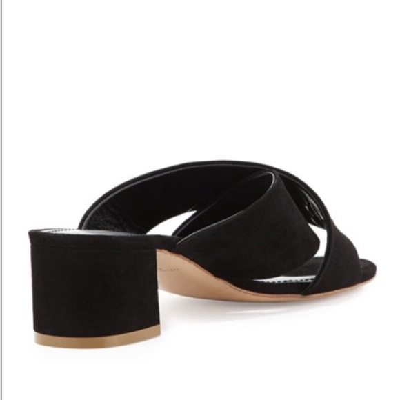 Black Suede Crossover Heeled Sandal | Mansur Gavriel - Picture 3 of 7